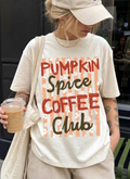 Pumpkin Spice Coffee Club Shirt - Preppy Fall Tee & Cozy Pumpkin Season Women's Graphic T-Shirt