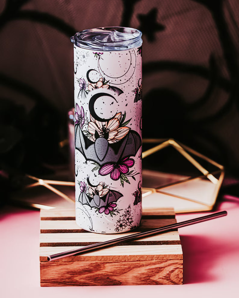 Halloween Insulated Tumbler Cup - Stainless Steel Goth Tumbler & Spooky Season Travel Mug