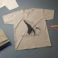 Whale Ink Drawing T-Shirt - Hand-Drawn Marine Art Tee & Nature Lover Graphic Shirt