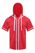 Men's Hooded Baseball Jersey - Button Down Hooded Shirt & Athletic Streetwear Activewear