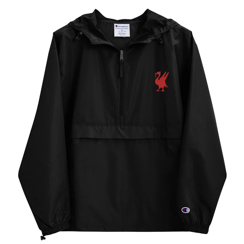 Liverbird Liverpool Packable Jacket - Embroidered Champion Half-Zip Anorak & Wind resistant Outerwear