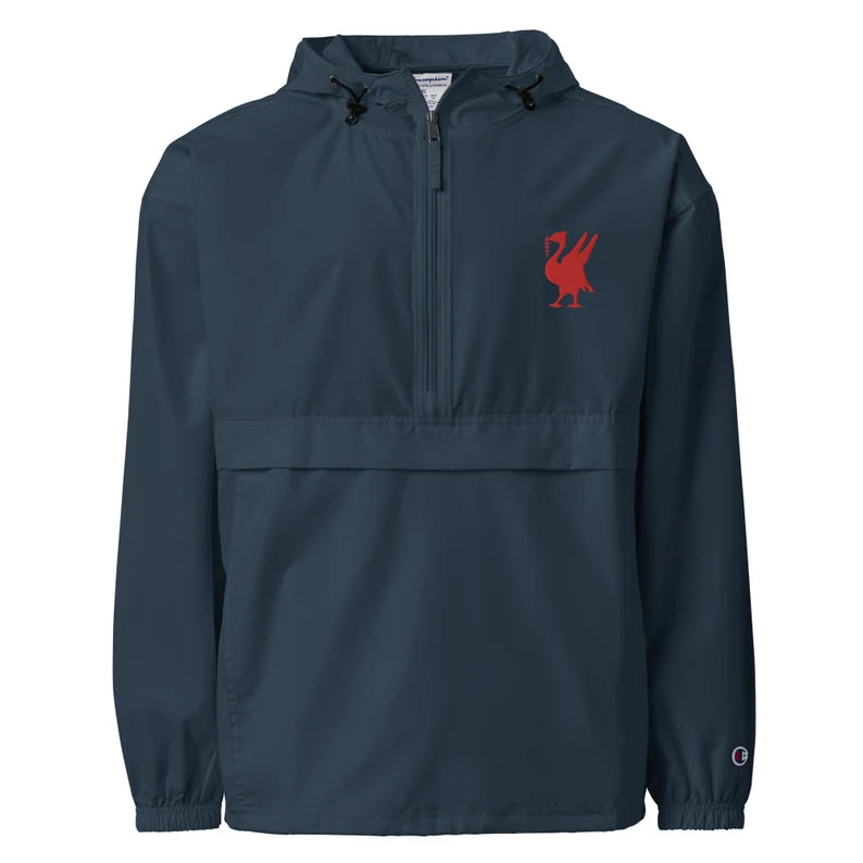 Liverbird Liverpool Packable Jacket - Embroidered Champion Half-Zip Anorak & Wind resistant Outerwear