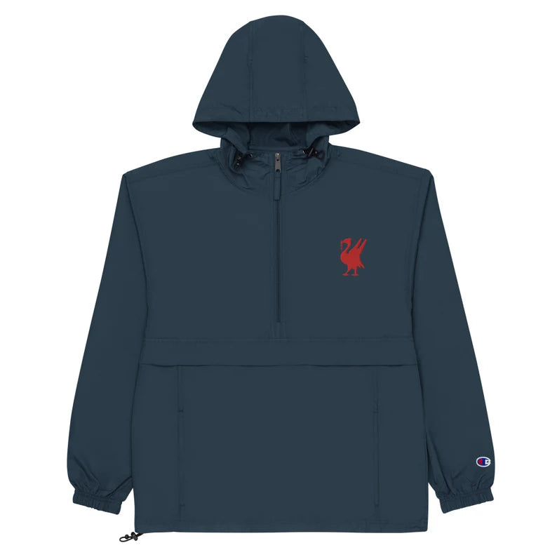 Liverbird Liverpool Packable Jacket - Embroidered Champion Half-Zip Anorak & Wind resistant Outerwear