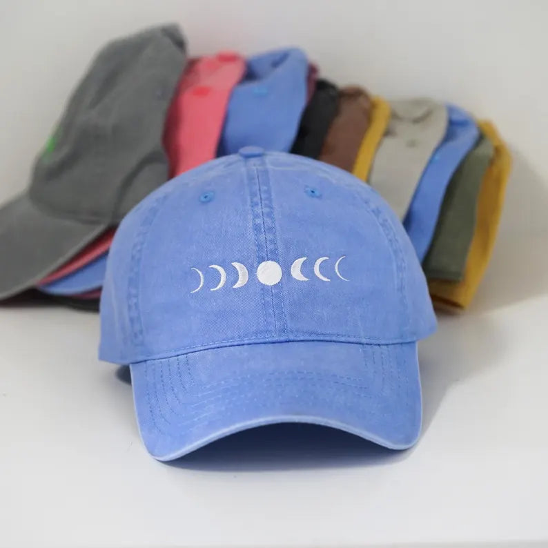 Moon Phase Embroidered Baseball Caps - Constellation Unisex Hat & Celestial Astronomy Sun Cap