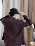 Men's Linen Bucket Hat - Natural Fabric Black Bucket Hat & Breathable Summer Sun Cap