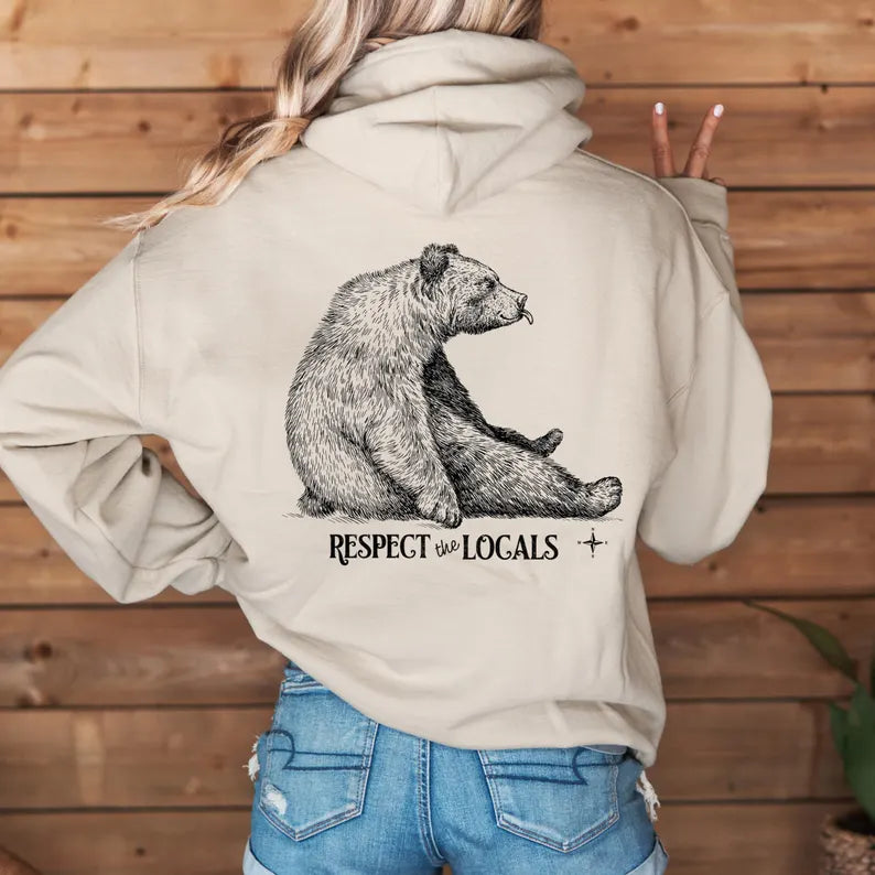 Respect the Local Wildlife Hoodie - Nature Hoodie & Granola Girl Forest Animal Sweatshirt