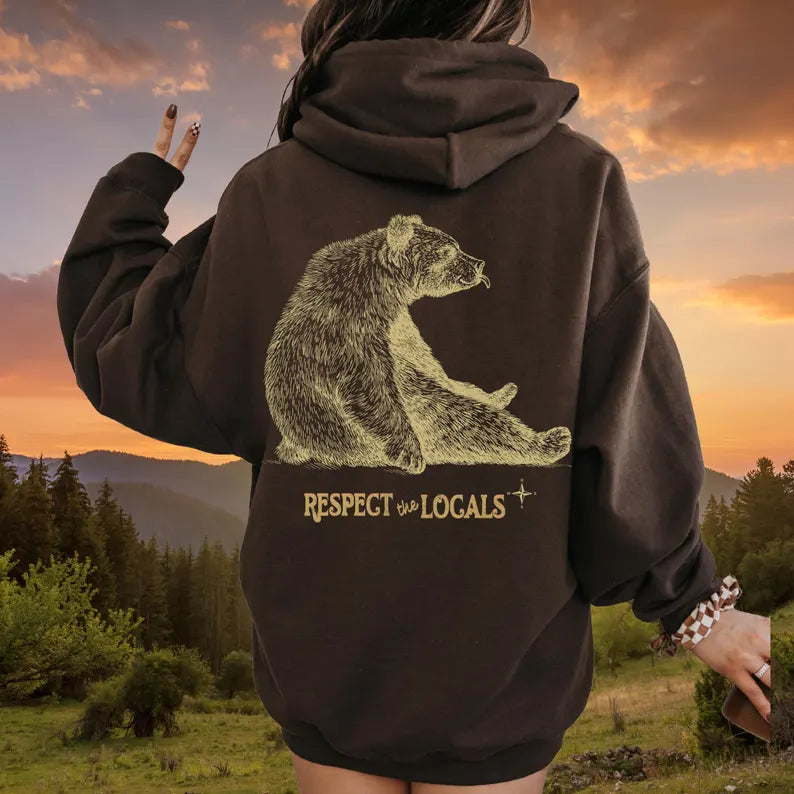 Respect the Local Wildlife Hoodie - Nature Hoodie & Granola Girl Forest Animal Sweatshirt