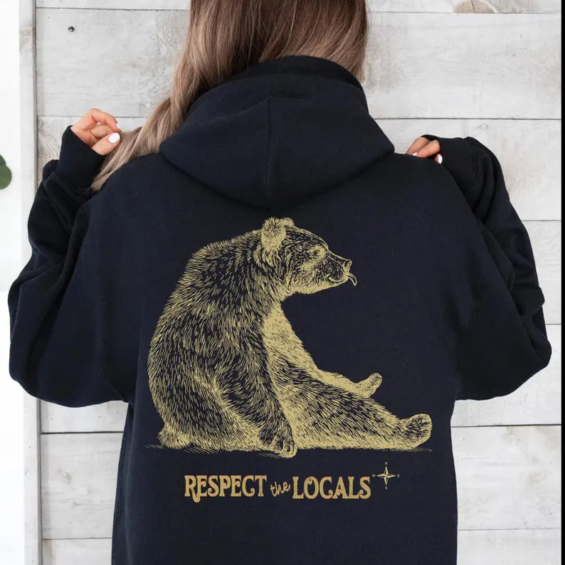 Respect the Local Wildlife Hoodie - Nature Hoodie & Granola Girl Forest Animal Sweatshirt