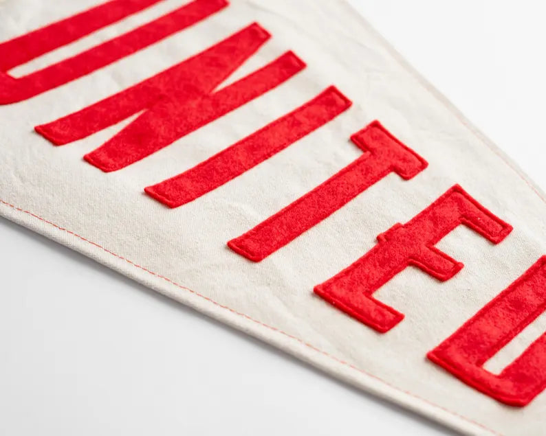 Retro Football Pennant Flag - Vintage Style Wall Decor & Sports Man Cave Felt Banner
