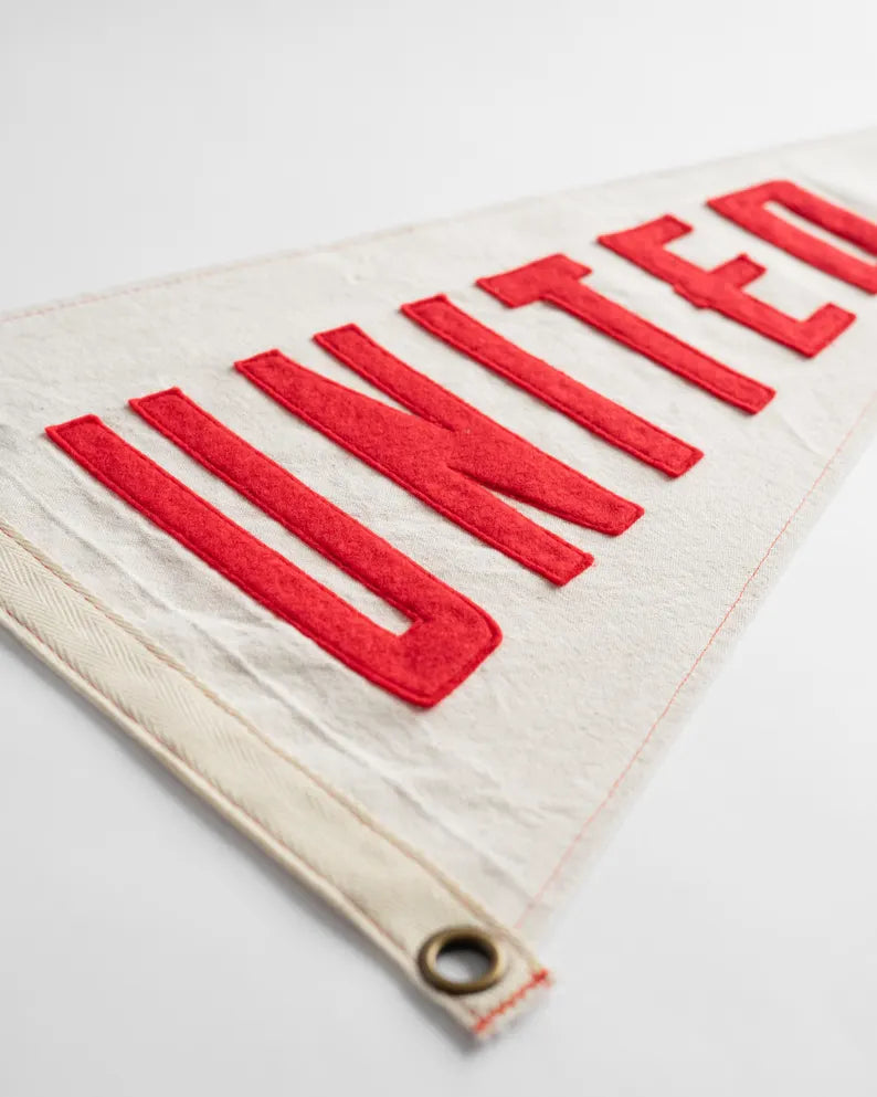 Retro Football Pennant Flag - Vintage Style Wall Decor & Sports Man Cave Felt Banner