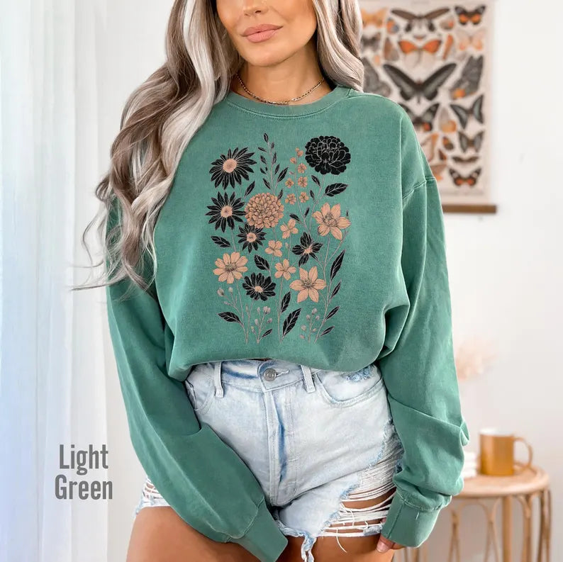 Pressed Flowers Vintage Sweatshirt