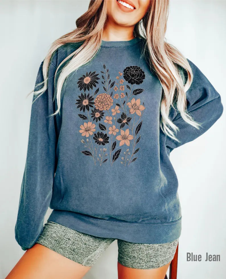 Pressed Flowers Vintage Sweatshirt