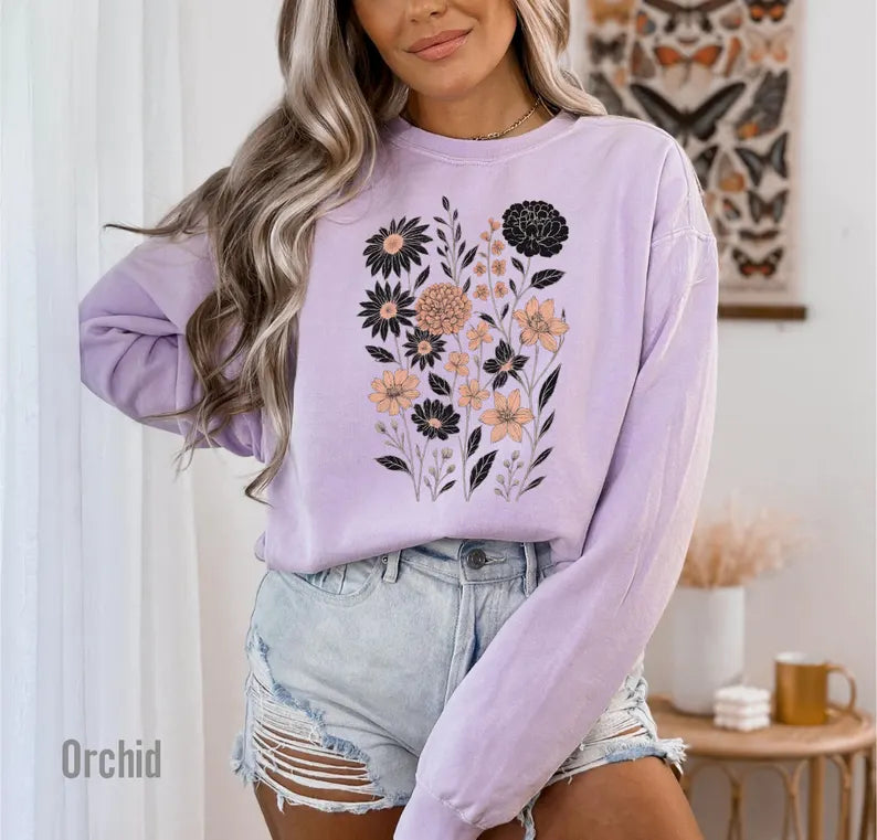 Pressed Flowers Vintage Sweatshirt
