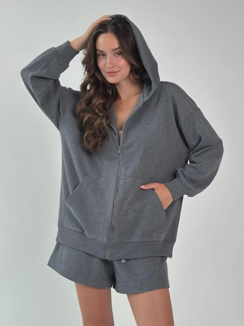 Women's Soft Cotton Zip-Up Hoodie