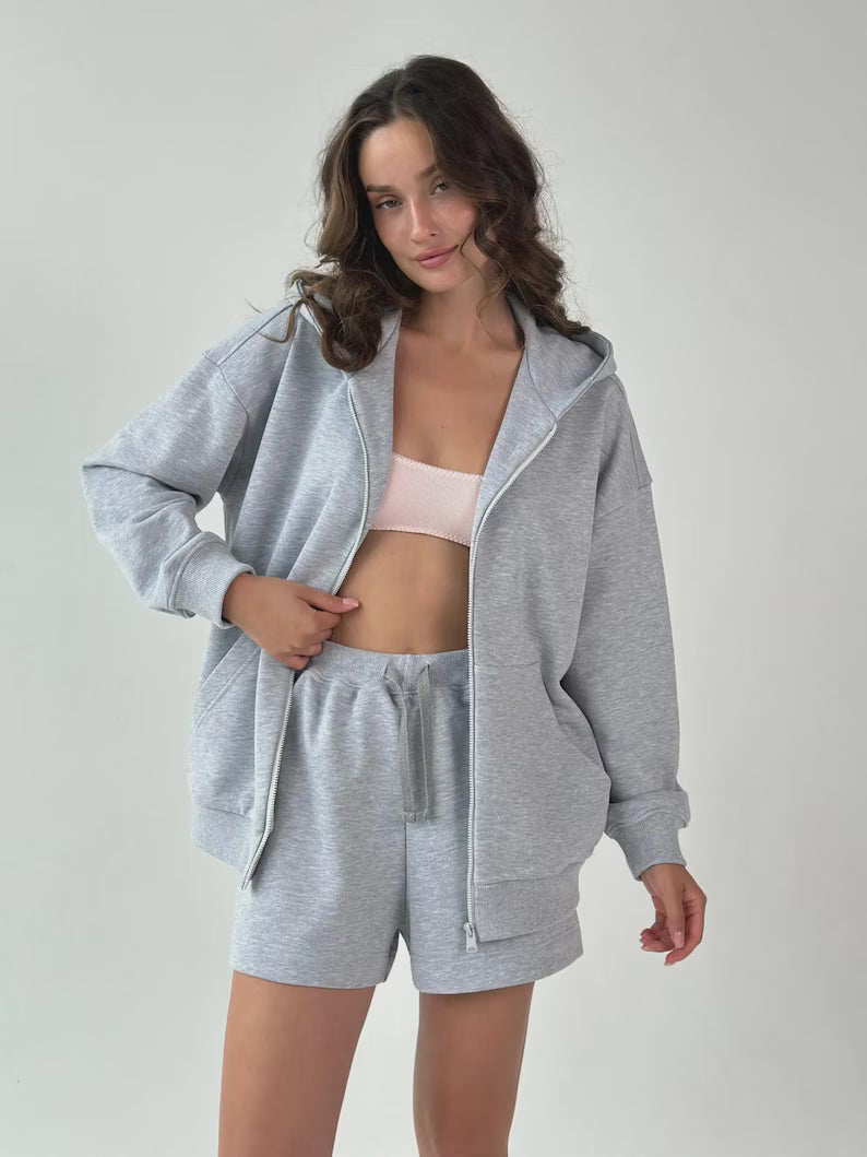 Women's Soft Cotton Zip-Up Hoodie