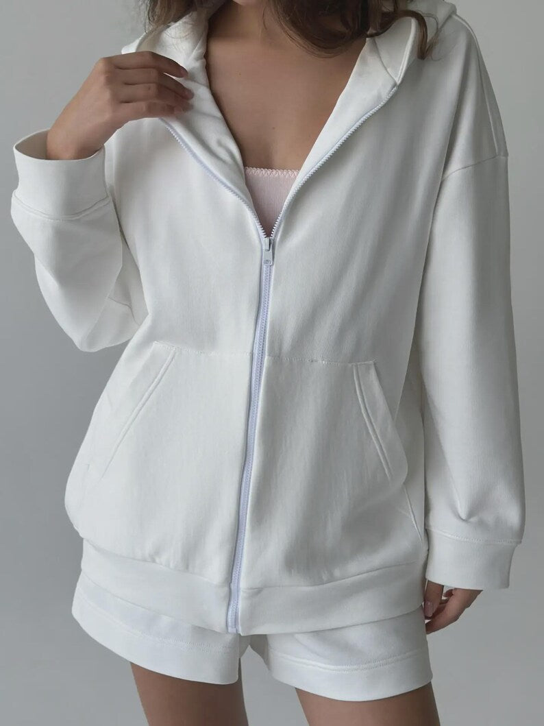 Women's Soft Cotton Zip-Up Hoodie