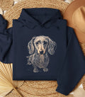 Dachshund Sweatshirt Hoodie - Vintage Dachshund Art Scribble Silhouette & Cute Weiner Dog Gift