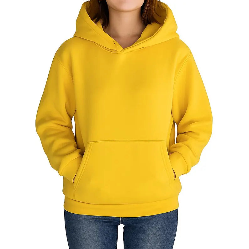 Women's Cozy Fleece Hoodie - Warm Pullover Sweatshirt with Front Pocket & Casual Everyday Layering Top