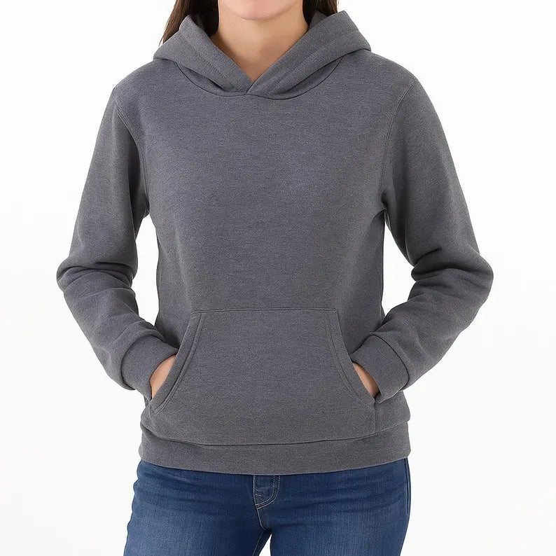 Women's Cozy Fleece Hoodie - Warm Pullover Sweatshirt with Front Pocket & Casual Everyday Layering Top