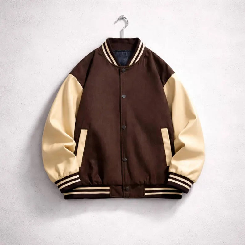 Unisex Varsity Jacket - Handmade Oversized Bomber Jacket & Casual Baseball Coat