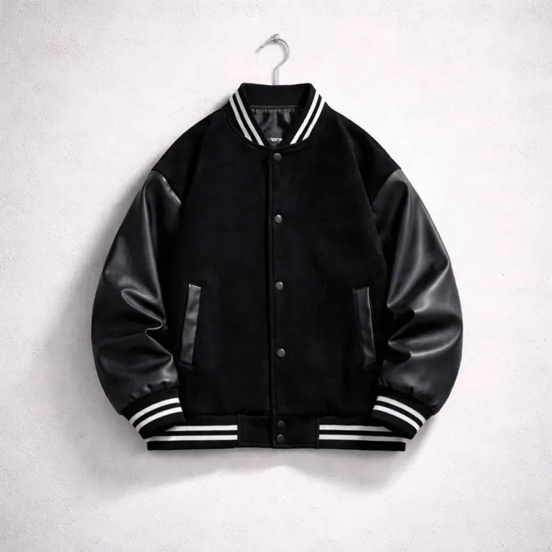 Unisex Varsity Jacket - Handmade Oversized Bomber Jacket & Casual Baseball Coat