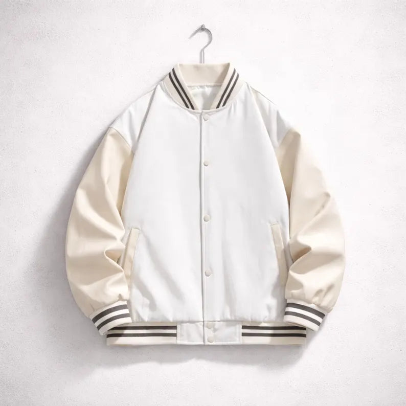 Unisex Varsity Jacket - Handmade Oversized Bomber Jacket & Casual Baseball Coat
