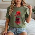 Japanese Tree Boat T-Shirt - Red Sun Graphic Tee & Minimalist Zen Art Nature Shirt
