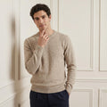 Pure Cashmere Sweater Men - Undyed Himalayan Crewneck Knit & Lightweight Soft Luxury Pullover
