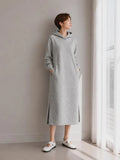 Cozy Cotton Blend Pullover Hoodie Dress