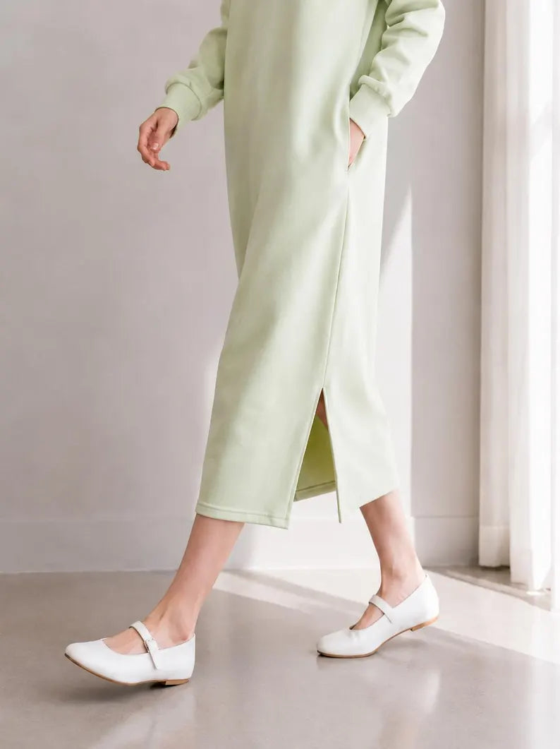 Cozy Cotton Blend Pullover Hoodie Dress