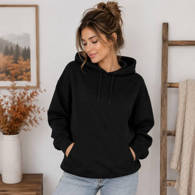Unisex Line Art Graphic Oversized Fleece Hoodie