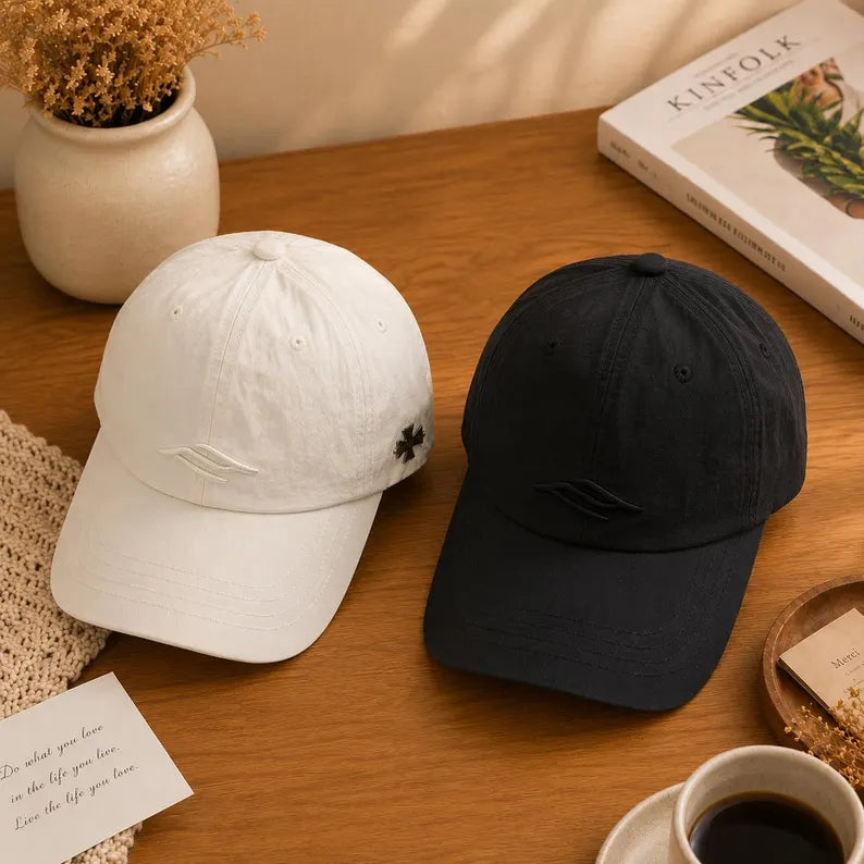 Unisex Minimalist Baseball Cap - Cotton Casual Hat & Embroidered Logo Daily Streetwear Adjustable Sun Cap